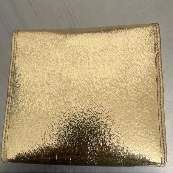 MOSCHINO Gold Makeup Pouch/ Card Holder / Clutch With Black Velvet Lining - Picture 3 of 9
